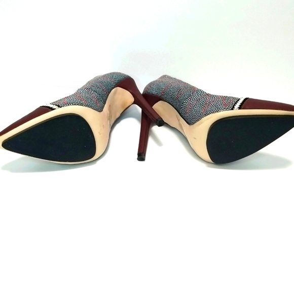 GX by Gwen Stefani, Women's Black, White and Deep Red Heels size 6 Like New - Picture 6 of 8